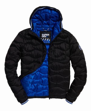 Superdry Wave Quilt Férfi Kabát Fekete | ZBVCR1328